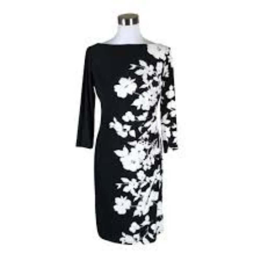 Lauren Ralph Lauren Black Stretch Midi Dress